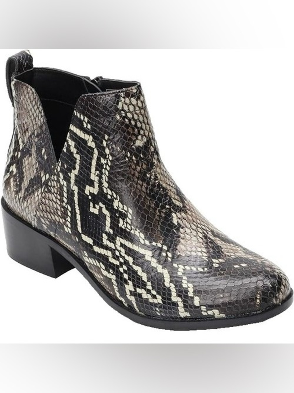 Vionic Clara Boa Snakeskin Ankle Booties Brown Black 9.5 NWOT